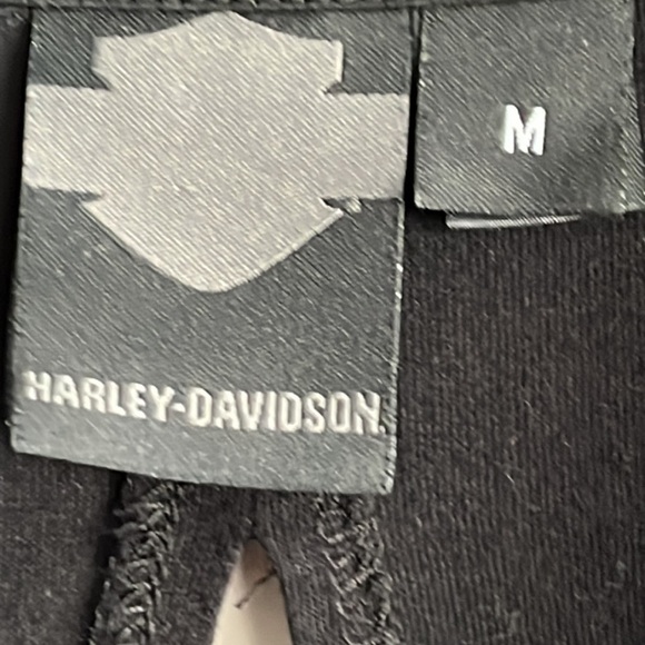 HARLEY Davidson Women’s EUC Black Button Up Long Sleeve Blouse Sz M - Picture 2 of 7